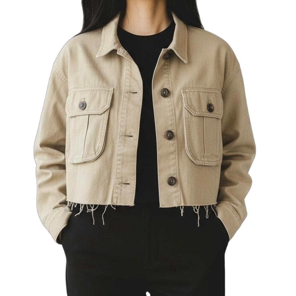 Topshop Tan Utility Shacket X-Small
